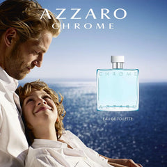 Azzaro Chrome Eau de Toilette - Fresh Aquatic Mens Cologne - Citrus, Woody, Musky Fragrance -Fresh Notes of Bergamot - Everyday Wear - Classic Summer Beach Scent - Luxury Perfumes for Men